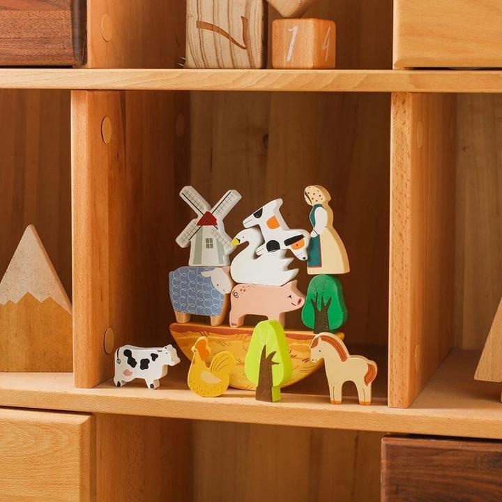 Immagine prodotto Activity Board Fattoria in legno per bambini, giocattolo per l'equilibrio degli animali, animali in legno fatti a