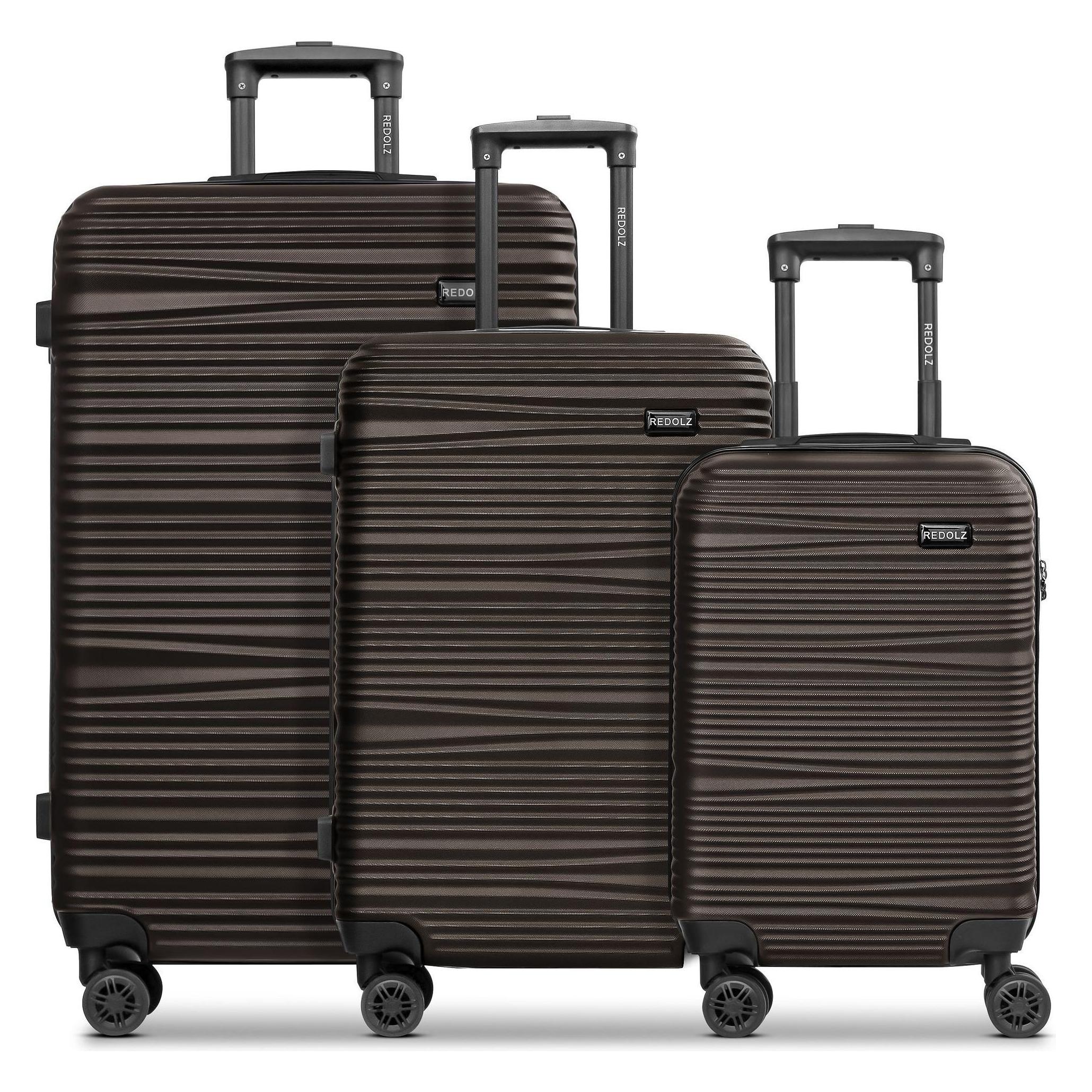 Redolz, Koffer, Essentials 16 3-Set 4 Rollen Kofferset 3-teilig, Braun, (198 l)