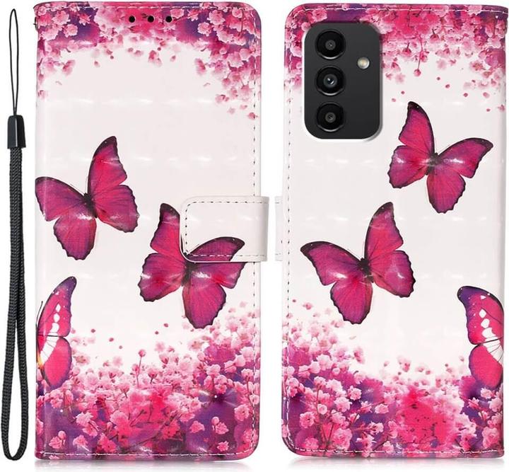 Actual product image Cover-Discount Galaxy A34 - Case glitter effect butterflies pink (Samsung Galaxy A34 5G)