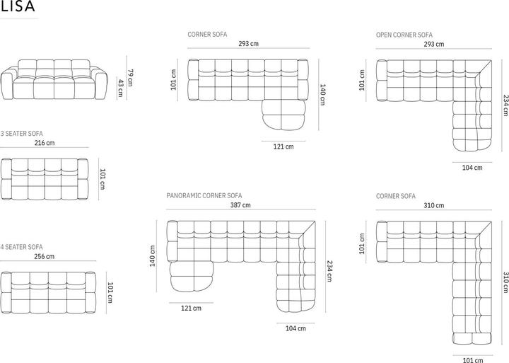 Valeurs nutritives et ingrédients Micadoni Lisa (Paysage de canapé, Canapé d'angle)