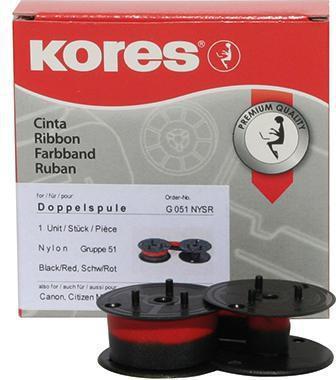 Produktbild Kores Farbband Nylon schwarz/rot (1.30 cm, Schwarz, Rot)
