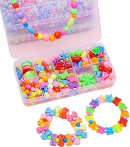 Activity Board Mädchen-Box mit 10 Gitterperlen, Armbänder DIY, Halskette Armband DIY Perlen Dekorationen, bunte