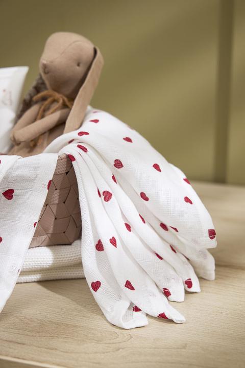 Image du produit Meyco Sweet Heart swaddle - pack de 2 - mousseline (120 cm, 120 cm)