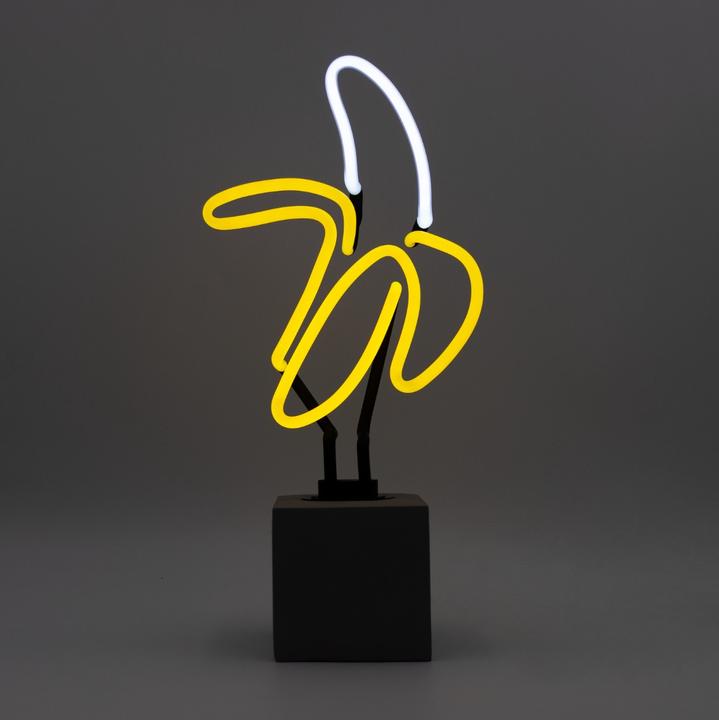 Actual product image Locomocean Glass Neon Table Lamp with Concrete Base - Banana