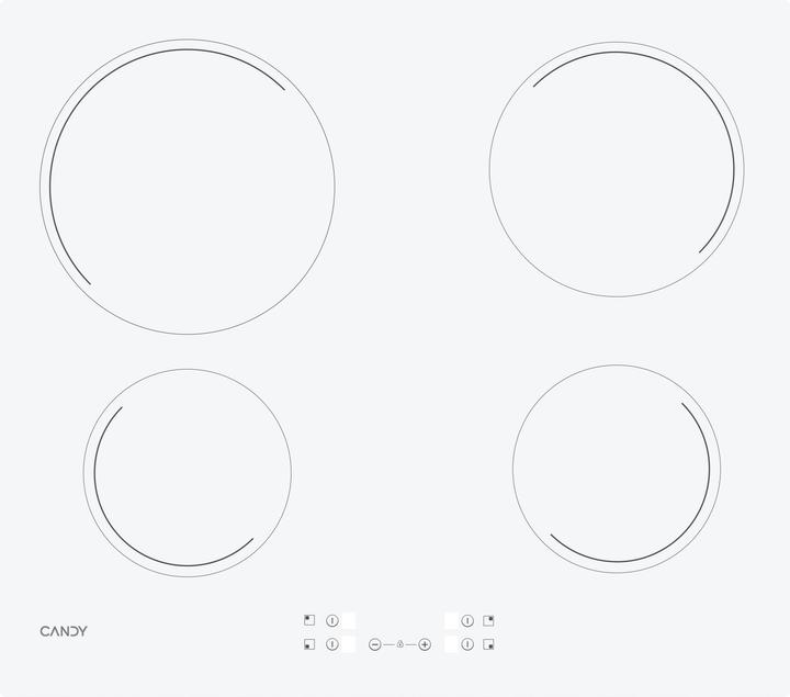 Candy CH64CCW Integrated ceramic 4 zone(s) (59 cm, Glass ceramic hob)