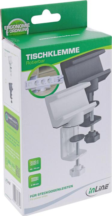 Produktbild InLine Tischklemme für Steckdosenleiste - Schwarz (0.07 m)