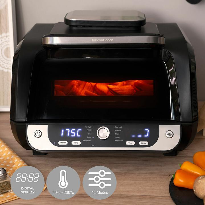 Actual product image InnovaGoods Hot air fryer with grill, accessories and recipe book Fryinn 12-in-1 6000 3400 W 6 L