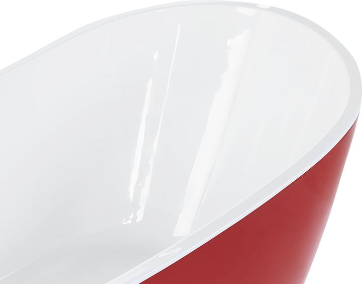 Actual product image Beliani Bathtub freestanding red oval 160 x 76 cm ANTIGUA (220 l, 160 cm, 160 cm)