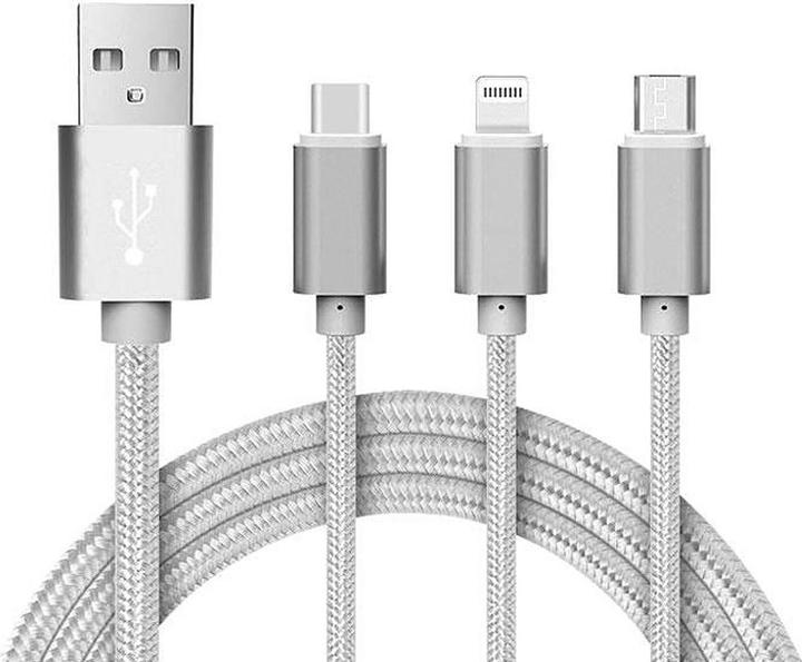 Reekin 3in1 Ladekabel: Micro USB (1.20 m, USB 2.0)