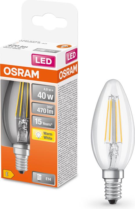 Produktbild Osram Led Retrofit Classic B (E14, 4 W, 470 lm, 1 x, E)