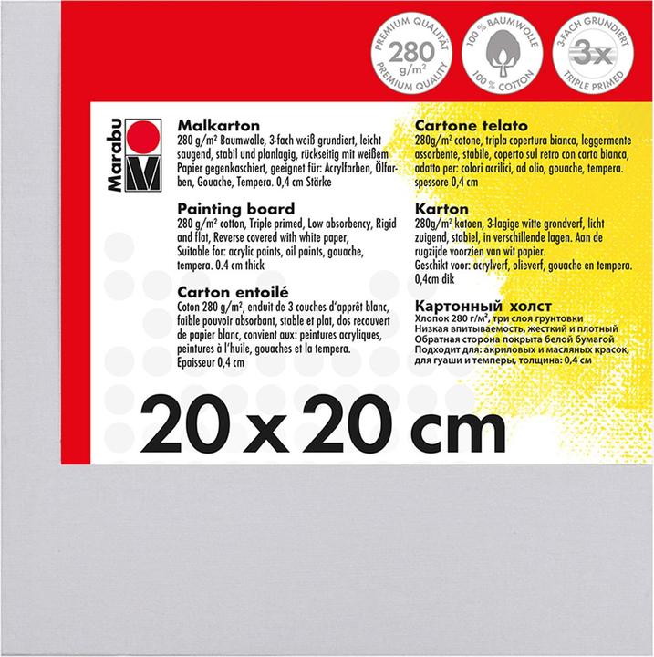 Produktbild Marabu Malkarton 20x20x0.4cm (20 x 20 cm)