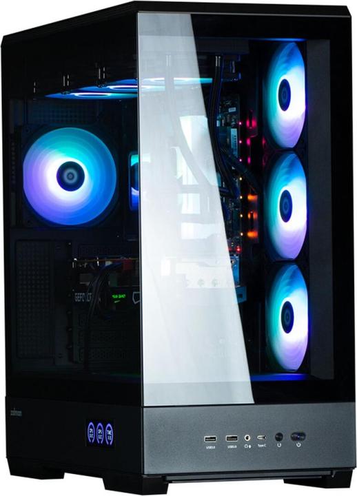 Actual product image Zalman GHE P50 DS ATX Case Tempered Glass Panoramic View - Black (ATX, mATX, Mini-ITX)