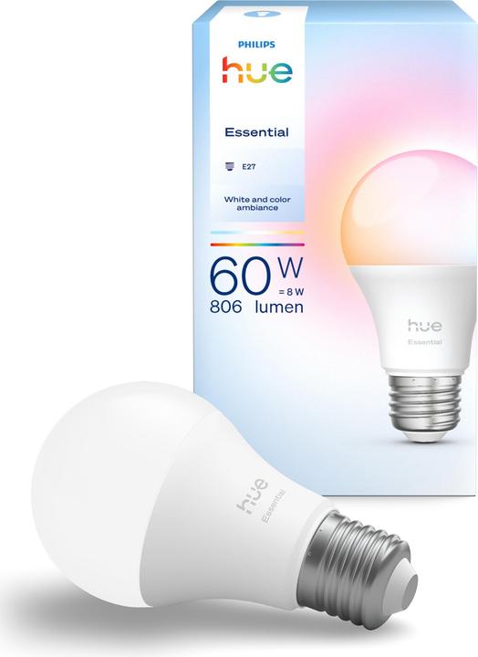 Image du produit Philips Hue Essential White & Color Ambiance (E27, 8 W, 806 lm, 1 x, F)