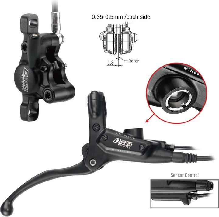 Tektro Hydraulic Discet Tectro HD -M745 Orion on the right with 1800 mm pipe - Black (Rear wheel brake, Brake kit, 4)