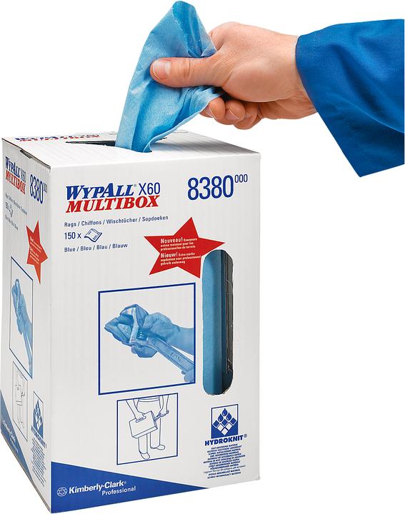 Actual product image Wypall Wipe X-60, made of hydroknit material, 150 wipes, 1-ply (1 pcs.)