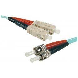 Exertis Connect LWL Patchkabel Eco, 50/125 µm, OM3-Faser, 2x ST Stecker/SC Duplex Stecker, aqua, 10,0 m UPC UPC-Schl (S/...