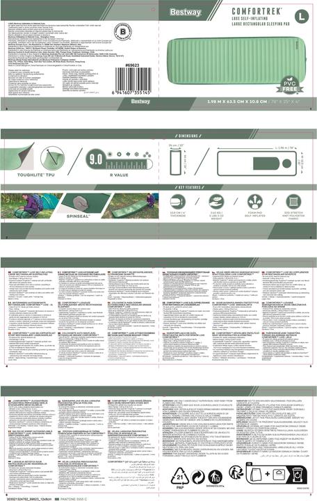 Actual product image Bestway ComforTrek Luxe Self-Inflating Large Rectangular Sleeping Air Pad