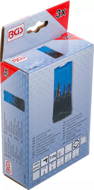 Image du produit BGS Jeu de forets étagés Ø 4 - 30 mm 3 pièces (4 - 30)