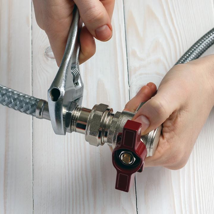 Image du produit XPOtool Tuyau blindé Flexible 800mm DN8 Raccord coudé 3/8" (14,95mm) Écrou 1/2" (18,64mm) Sanitair