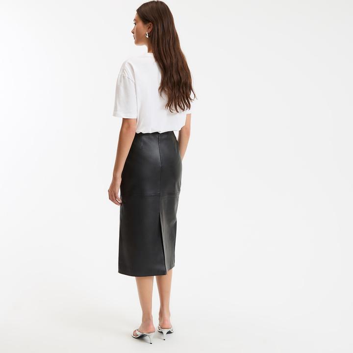 Actual product image La Redoute Collections Bleistiftrock aus Schafsleder (42)