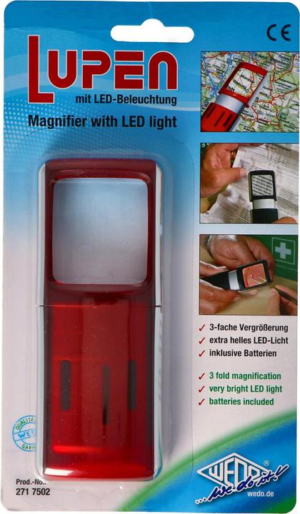 Actual product image Wedo Rectangular magnifiers with LED illumination