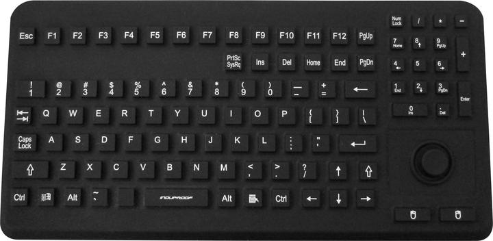 Actual product image Gett InduProof Advanced silicone keyboard IP68 waterproof disinfectable 104 keys VESA USB colour: (Germany, Cable)