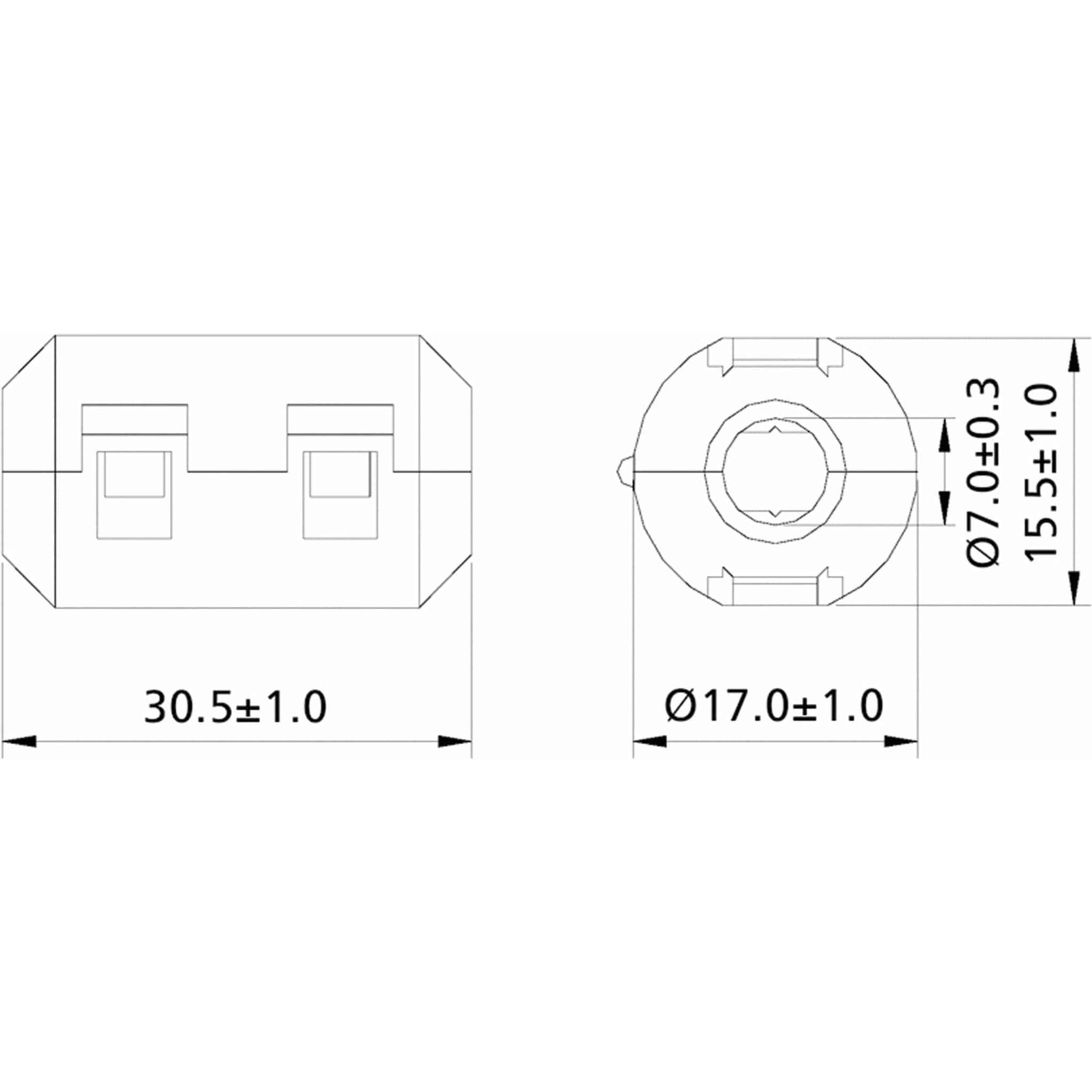 Thumbnail - Eneroid Klappferrit, Entstörfilter RF75 150 Ω für Kabeldurchmesser 7,0 mm (Max.), Induktor