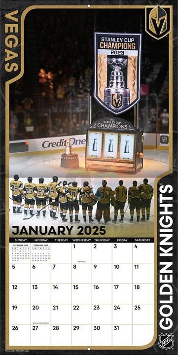 Image du produit NHL - Vegas Golden Knights - Calendrier mural d'équipe 30,5 x 30,5 cm 2025 (30,5 x 30,5 cm, Français, Italien, Espagnol, Allemand, Anglais)