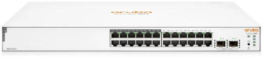 Actual product image HPE E Aruba Instant On 1830 Switch 2 SFP Ports, 12 PoE, 1U, Layer 2, Plug and Play, DOS (26 ports)