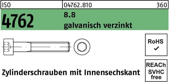 Actual product image Cheese head screw ISO 4762 with hexagon socket M 16 x 70 8.8 galvanised (25 Screws per piece)