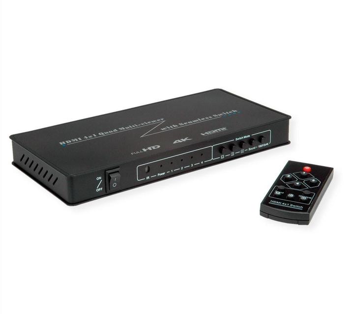 Actual product image Roline HDMI 4x1 QUAD Multi-Viewer Switch