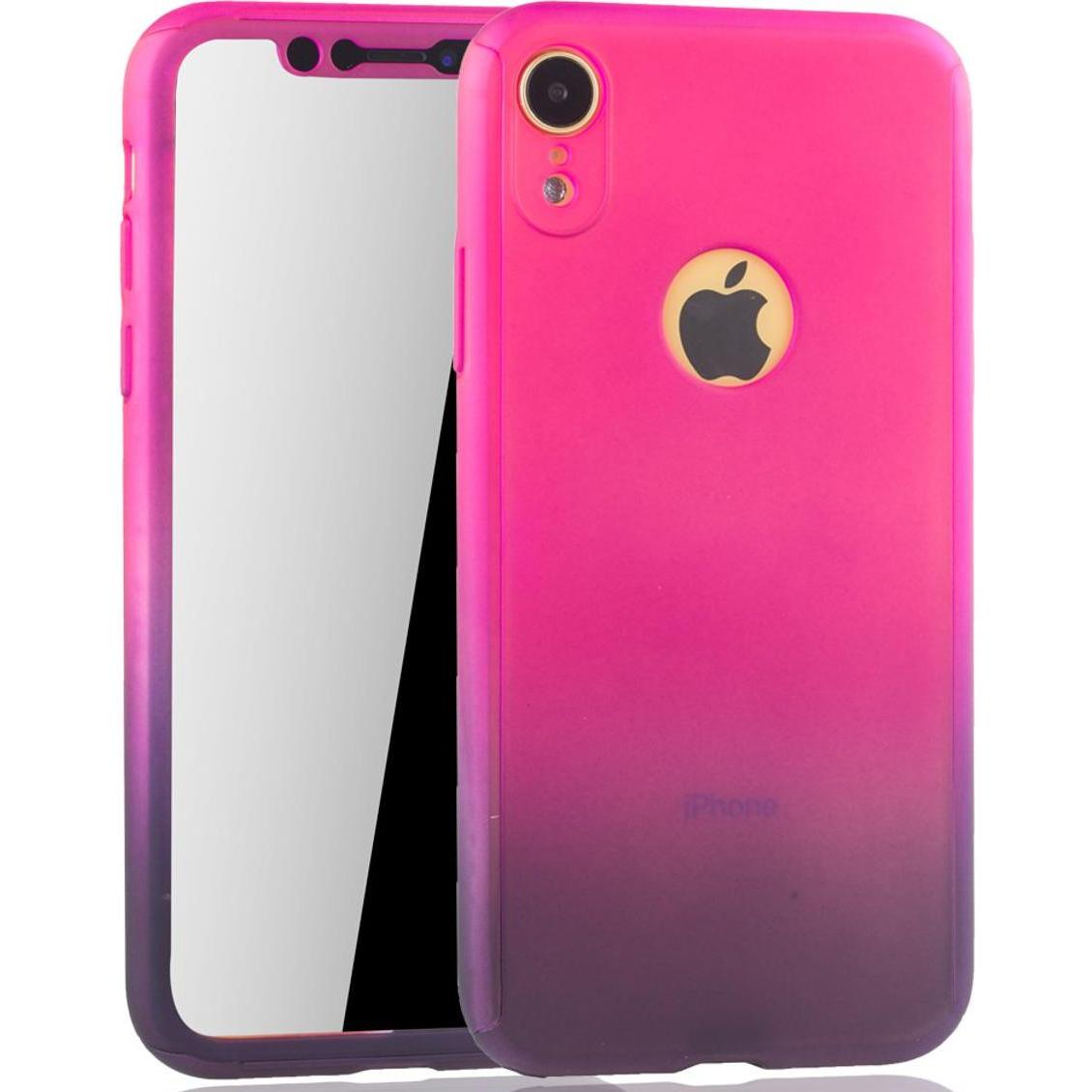 Thumbnail - König Design Hülle Handy Schutz für Apple iPhone XR Full Case Cover Displayschutz 360 Violett (Apple iPhone XR), Smartph...