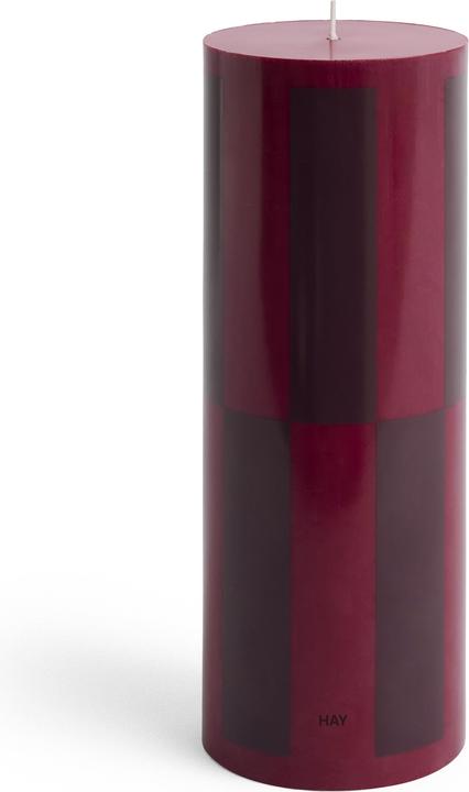 HAY - Column Kerze Large H25 (Weinrot & Bordeaux Grosses Karo)