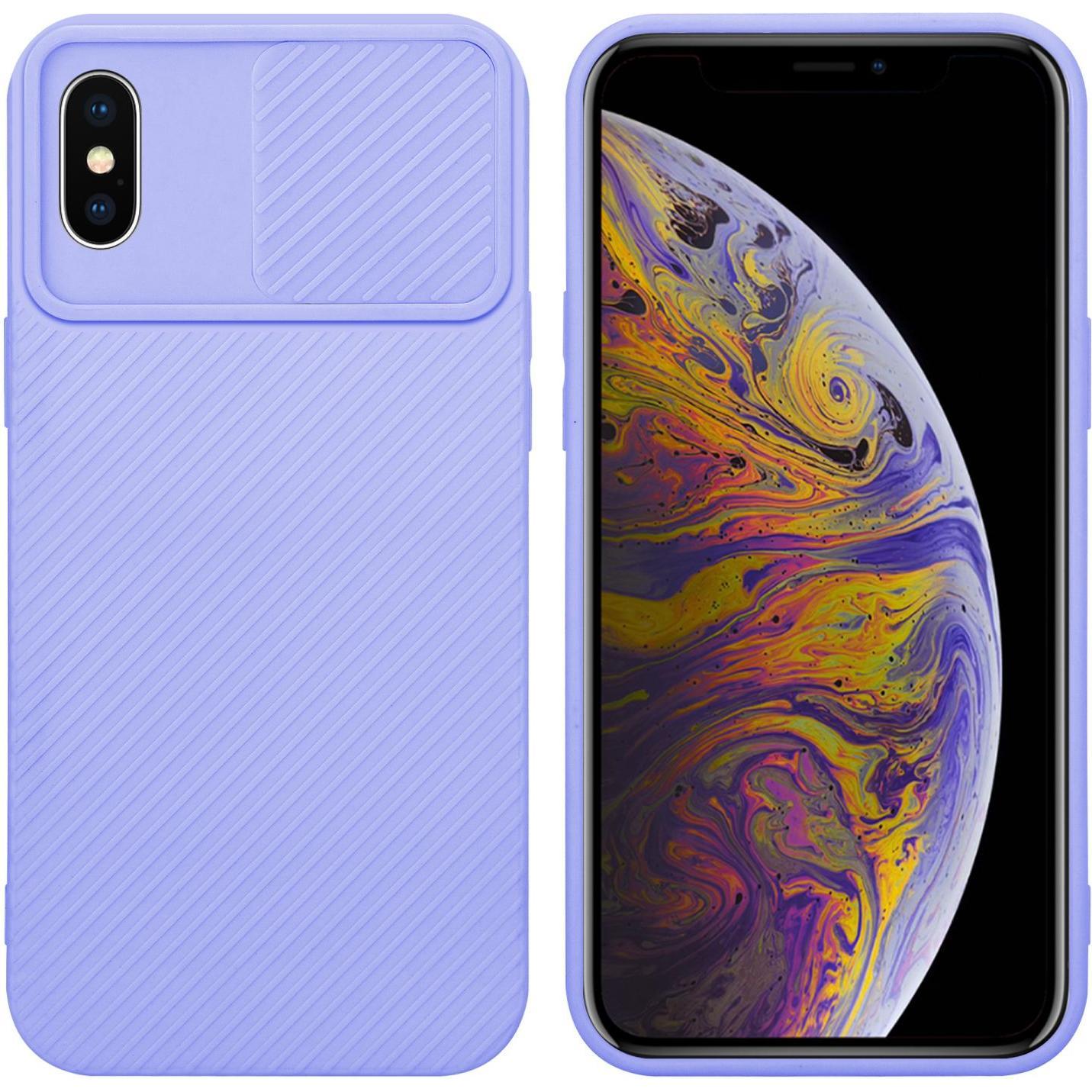 Cadorabo Hülle für Apple iPhone XS MAX im TPU mit Kameraschutz LM009 Style (Apple iPhone XS Max), Smartphone Hülle, Viol...