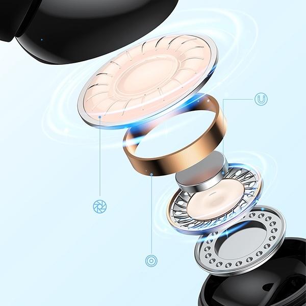 Actual product image Awei słuchawki Bluetooth 5.3 T61 TWS + stacja dokująca czarny/black (DNC, 6 h, Wireless)