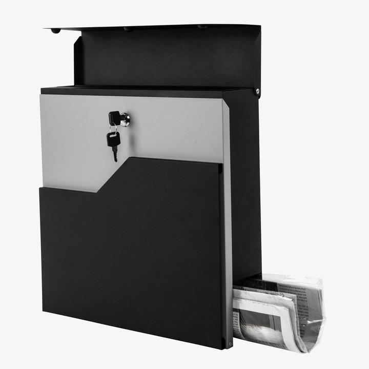Actual product image Arebos Design wall letterbox with newspaper compartment