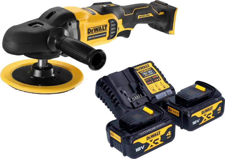 Produktbild DeWalt DCM 849 M2 Akku Exzenter Poliermaschine 18 V 180 mm Brushless + 2x Akku 4,0 Ah + Ladegerät