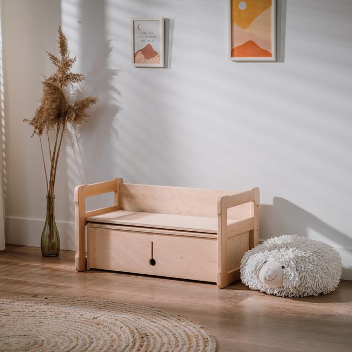 Produktbild Wood & luck Multifunktionale Bank mit Doppelbox (Kinderbank)