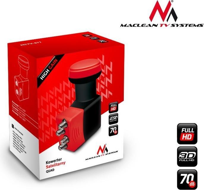 Actual product image Maclean MCTV-671 MCTV-671 High Gain Quad 4-Way LNB High Gain (Quad LNB)
