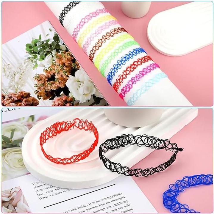 Actual product image Cbx 12 pieces elasticated tattoo necklaces fish thread