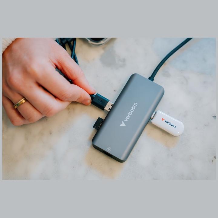 Produktbild Verbatim HUB USB-C 6PORT RJ45 (USB-C, 6 Ports)