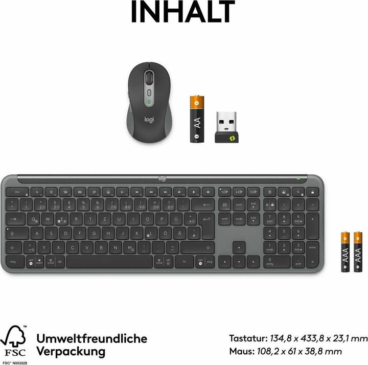 Produktbild Logitech MK950 Signature Slim Combo (DE, Kabellos)