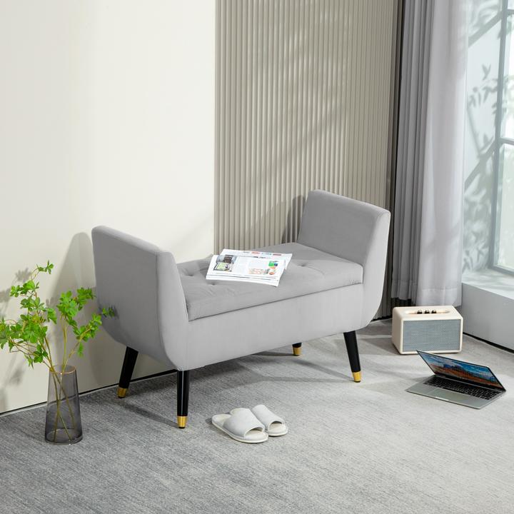 Image du produit Homcom Sitzbank Polyester, Schaumstoff Hellgrau (107 cm)