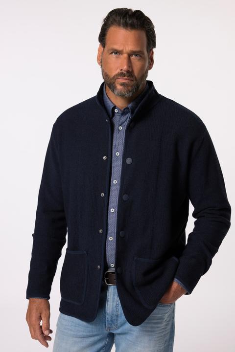Produktbild JP1880 JP 1880 Stricksakko, FLEXNAMIC®, Stehkragen, Druckknöpfe (5XL)