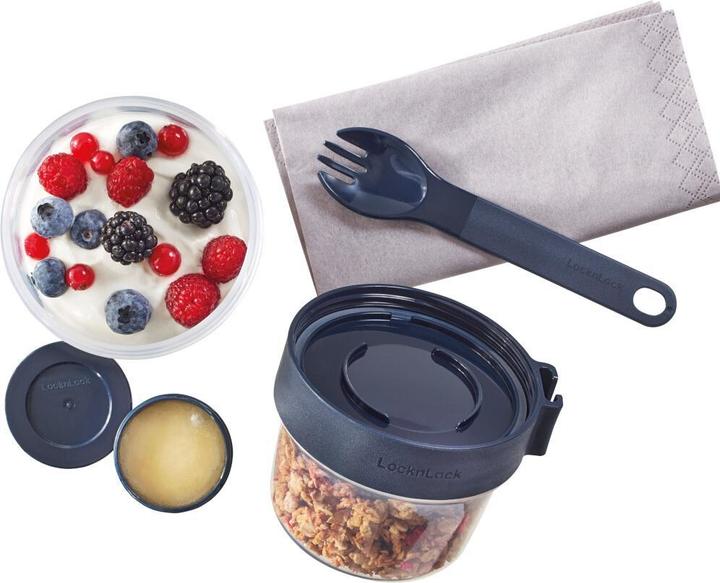 Actual product image Lock & Lock Cereal box ToGo 310 + 560 ml 2 Way Box with spork (0.31 l)