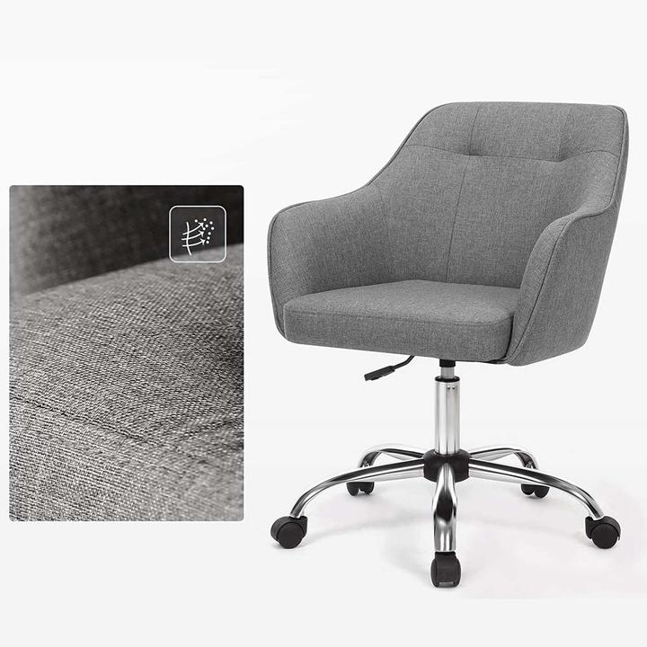 Actual product image Songmics Office chair, OBG019G01V1 grey fabric, silver frame