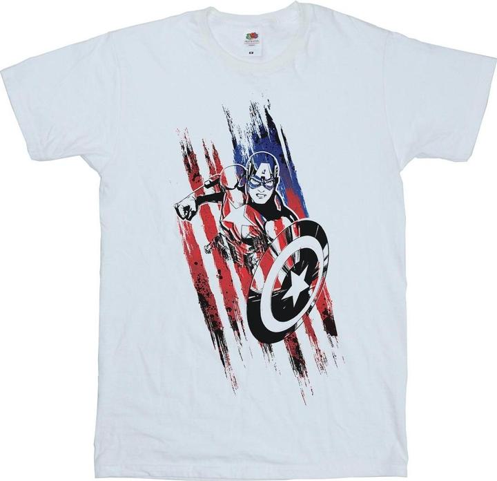 Actual product image Boys Avengers Captain America Streaks T-Shirt (128)