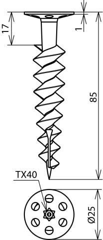 Image du produit Dehn Chevilles pour panneaux de mousse rigide L 85mm PA p. 200601 (1 pcs)