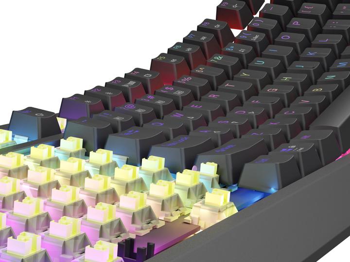 Actual product image Genesis herní klávesnice THOR 230/TKL/RGB/Outemu Silent Lemon/Bezdrátová USB + Bluetooth/US layout/Č (US, Cable, Wireless)