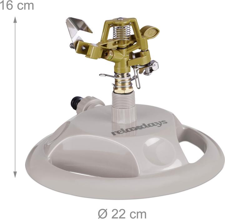 Immagine prodotto Relaxdays Irrigatore da giardino (Irrigatori ad impulso, circolari e a settori, Irrigatore circolare)